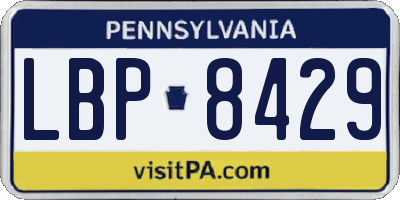 PA license plate LBP8429