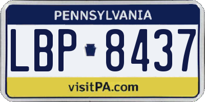 PA license plate LBP8437