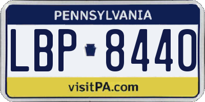 PA license plate LBP8440