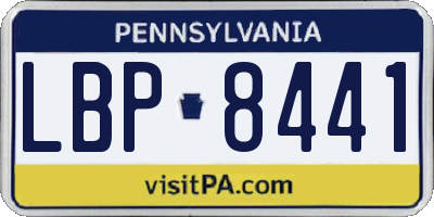 PA license plate LBP8441