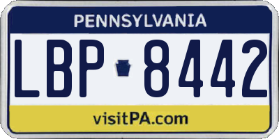 PA license plate LBP8442