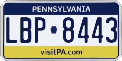 PA license plate LBP8443