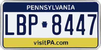PA license plate LBP8447