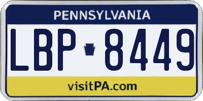 PA license plate LBP8449