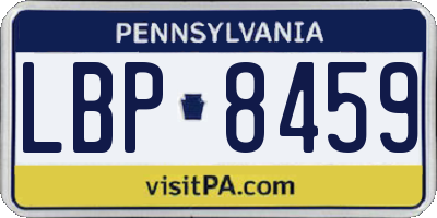 PA license plate LBP8459