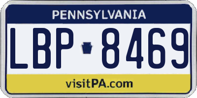 PA license plate LBP8469