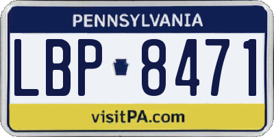 PA license plate LBP8471