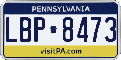 PA license plate LBP8473