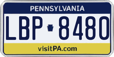 PA license plate LBP8480