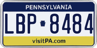 PA license plate LBP8484