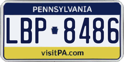 PA license plate LBP8486