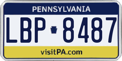 PA license plate LBP8487