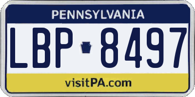 PA license plate LBP8497