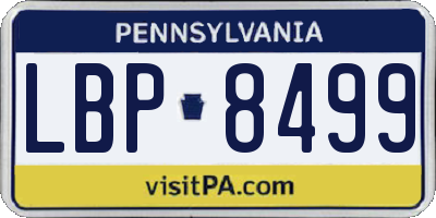 PA license plate LBP8499