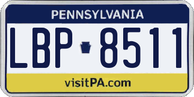 PA license plate LBP8511