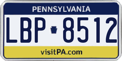PA license plate LBP8512