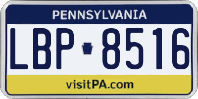 PA license plate LBP8516