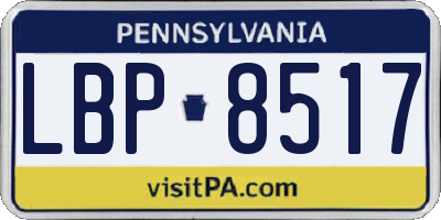 PA license plate LBP8517