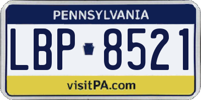 PA license plate LBP8521