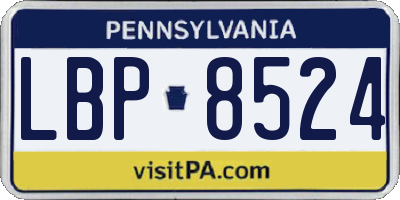 PA license plate LBP8524