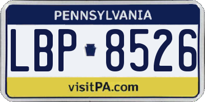 PA license plate LBP8526