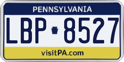 PA license plate LBP8527