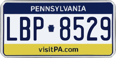 PA license plate LBP8529