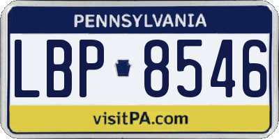 PA license plate LBP8546