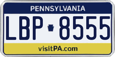 PA license plate LBP8555