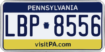 PA license plate LBP8556