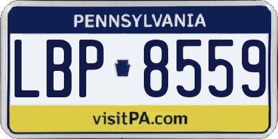 PA license plate LBP8559