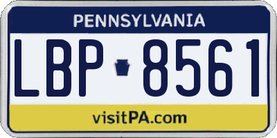 PA license plate LBP8561