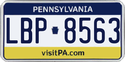 PA license plate LBP8563