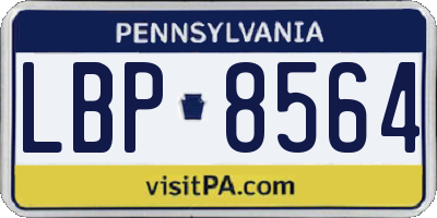 PA license plate LBP8564