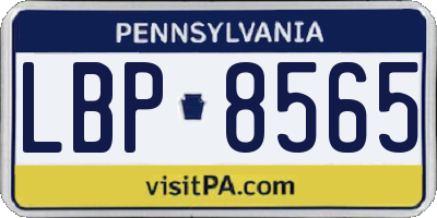 PA license plate LBP8565