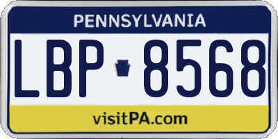 PA license plate LBP8568