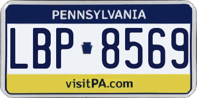 PA license plate LBP8569