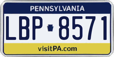 PA license plate LBP8571