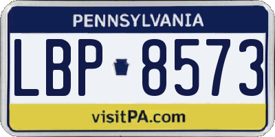 PA license plate LBP8573