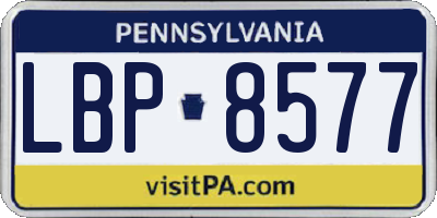 PA license plate LBP8577