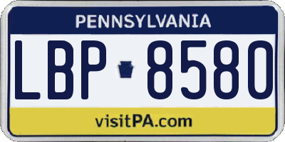 PA license plate LBP8580