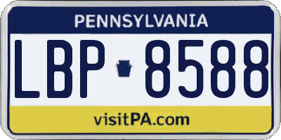 PA license plate LBP8588