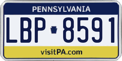 PA license plate LBP8591