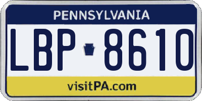PA license plate LBP8610