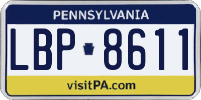 PA license plate LBP8611