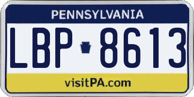 PA license plate LBP8613
