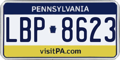 PA license plate LBP8623