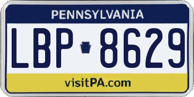 PA license plate LBP8629