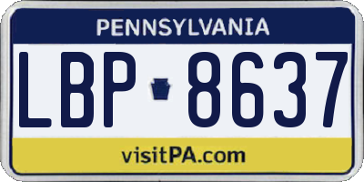 PA license plate LBP8637