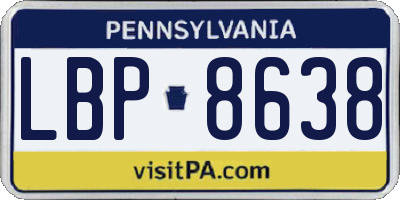 PA license plate LBP8638